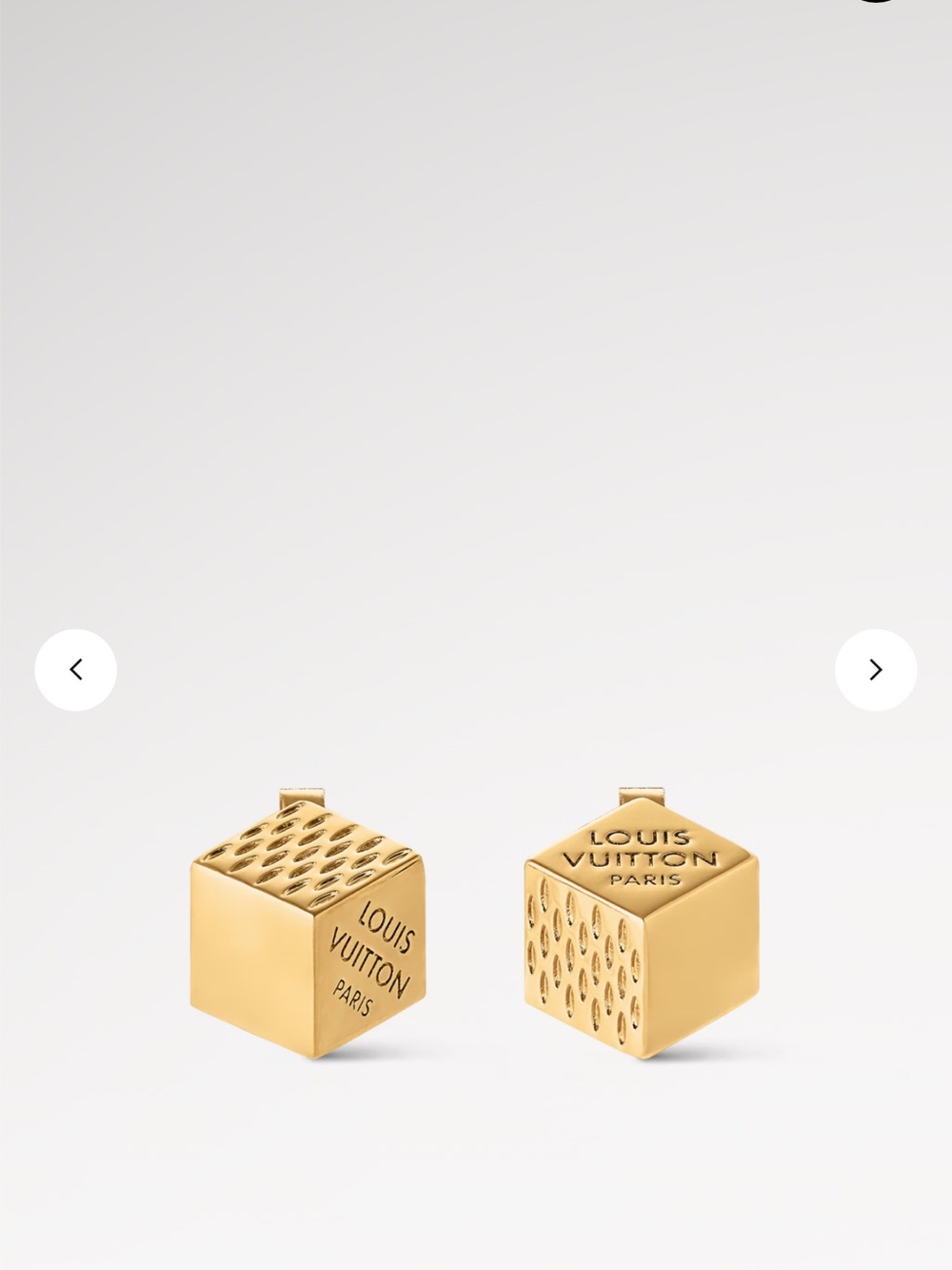 Louis Vuitton Gold Cube Dangle Charms